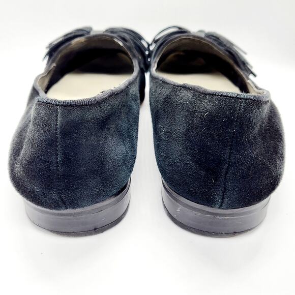 ANNE KLEIN Dixie iFlex Black Suede Tasseled Slip-On Flats Women's Size 5 M - Picture 4 of 8